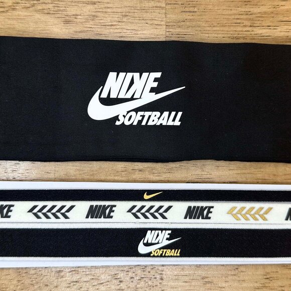 NEW Nike 4pc Softball Logo Headband Set - Picture 1 of 8